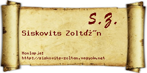 Siskovits Zoltán névjegykártya